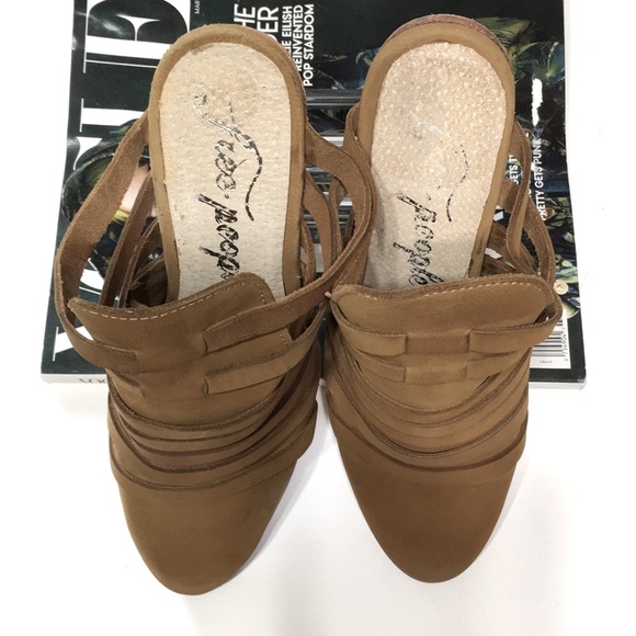 FREE PEOPLE mule camel block heel NEW - Picture 8 of 16